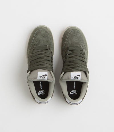 Nike SB Dunk Low Pro B Shoes in Sequoia and Sequoia and Light Army - White