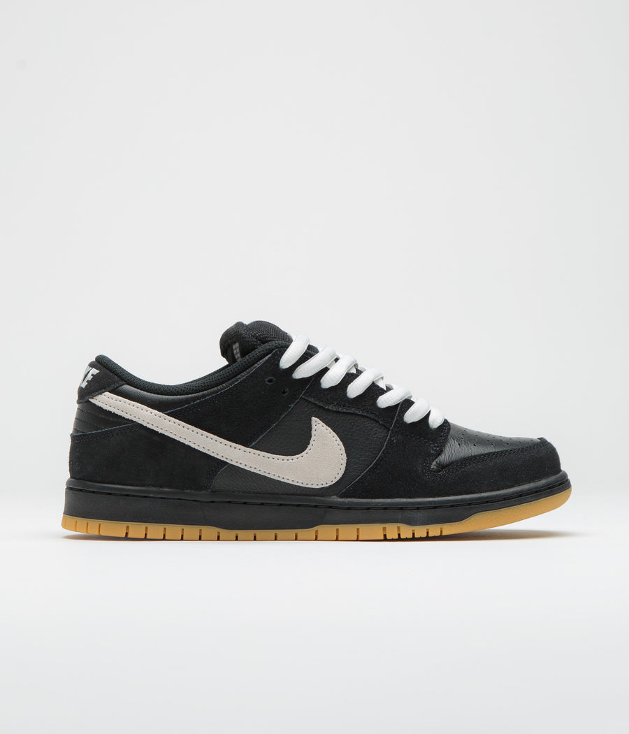 Nike SB Dunk Low Pro Shoes - Black / White - Black - Gum Light Brown - Black