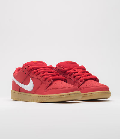 Nike SB Orange Label Dunk Low Pro Shoes - University Red / White - University Red