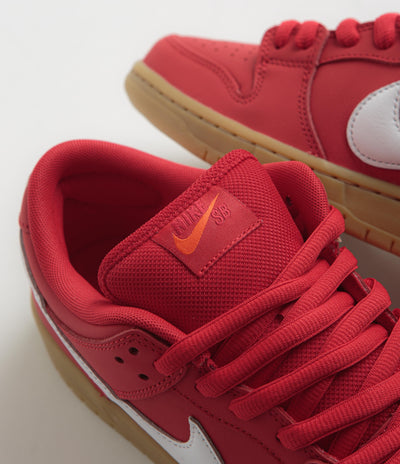 Nike SB Orange Label Dunk Low Pro Shoes - University Red / White - University Red