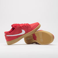 Nike SB Orange Label Dunk Low Pro Shoes in University Red and White and University Red thumbnail