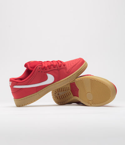 Nike SB Orange Label Dunk Low Pro Shoes - University Red / White - University Red