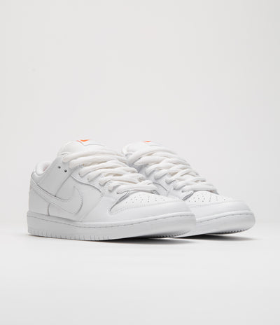 Nike SB Orange Label Dunk Low Pro Shoes - White / White - White - White