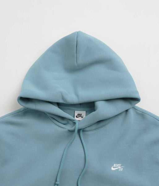 Nike SB Essential Small Logo Hoodie Denim Turquoise White