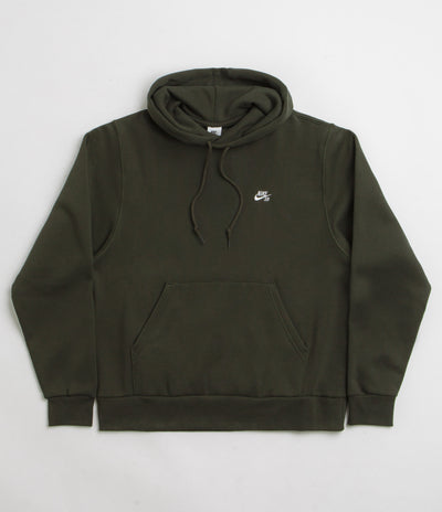 Nike SB Essential Small Logo Hoodie - Sequoia / White