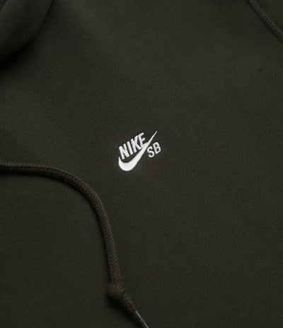 Nike SB Essential Small Logo Hoodie - Sequoia / White