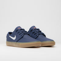 Nike SB Orange Label Janoski OG+ Shoes - Navy / White - Navy - Gum Light Brown thumbnail