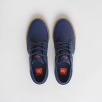 Nike SB Orange Label Janoski OG+ Shoes - Navy / White - Navy - Gum Light Brown thumbnail