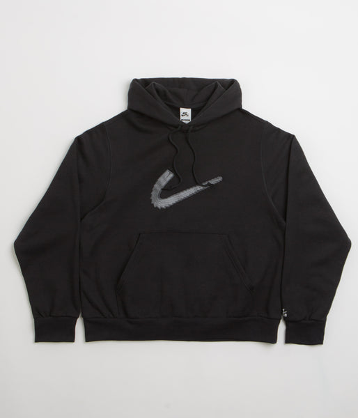 Nike SB N Swoosh Hoodie Black White Flatspot