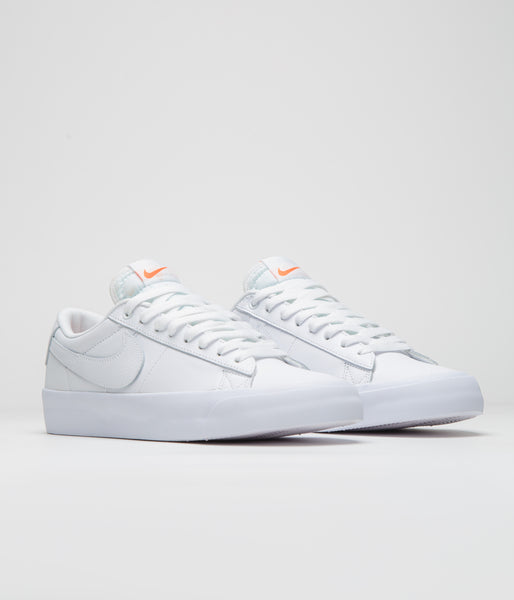 Nike SB Orange Label Blazer Low Pro GT Shoes - White / White  display picture 1