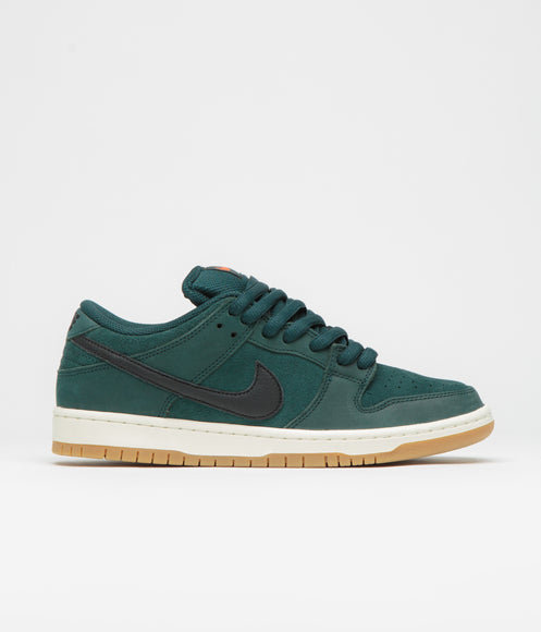 Nike SB Orange Label Dunk Low Pro Shoes - Deep Fir / Black - Fir - Sail