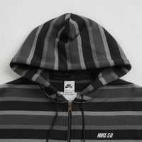 Nike SB Striped Full Zip Hoodie - Cool Grey / Anthracite / White thumbnail