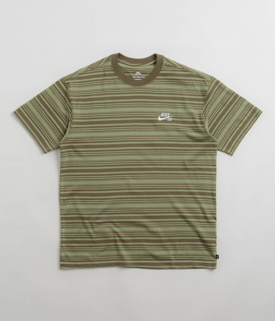 Nike SB Striped T-Shirt - Oil Green