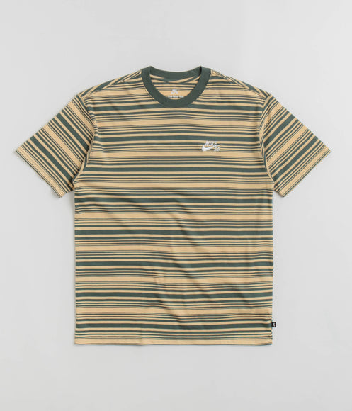 Nike SB Striped T-Shirt - Vintage Green