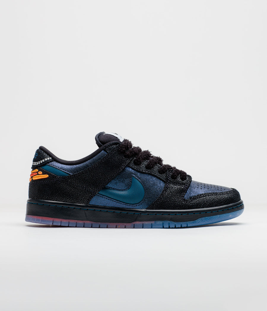 Nike SB x Bluetile Dunk Low Pro Shoes - Black / Marina - White - Campfire Orange