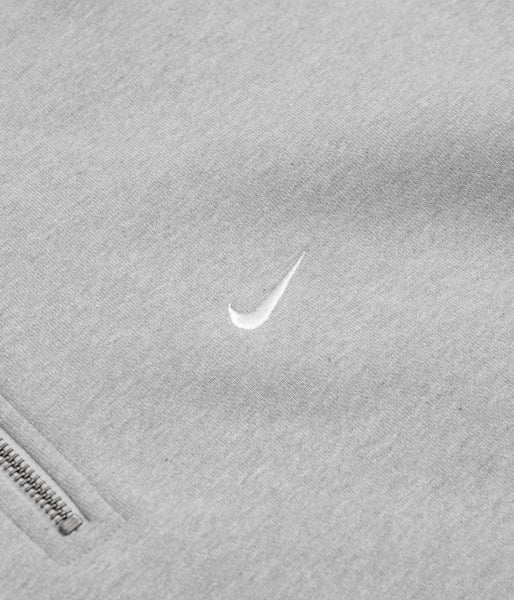 Nike Solo Swoosh 1/4 Zip Sweatshirt Dark Grey Heather White