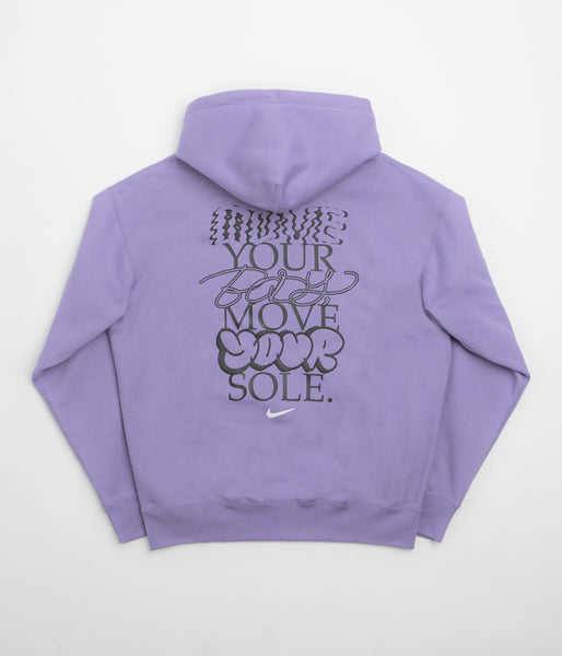 nike mini swoosh oversized hoodie in violet purple