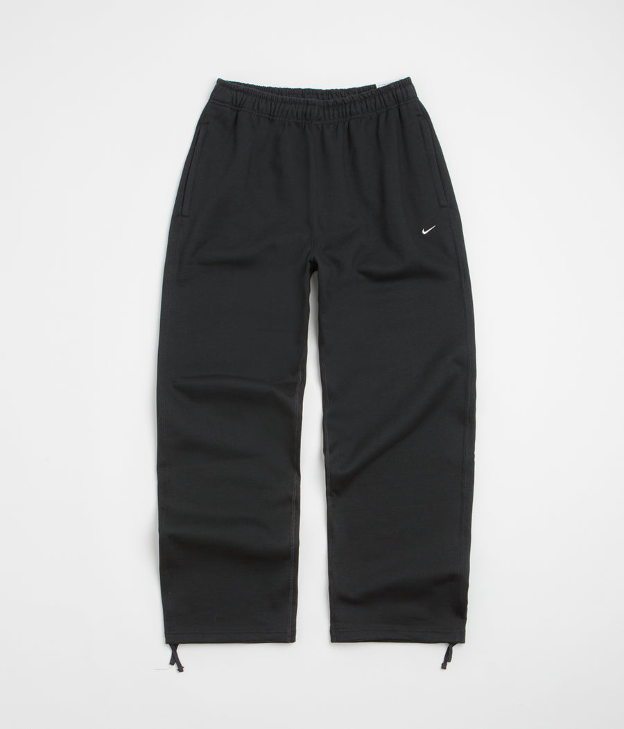 Nike Solo Swoosh Open Hem Sweatpants - Black / Black / White