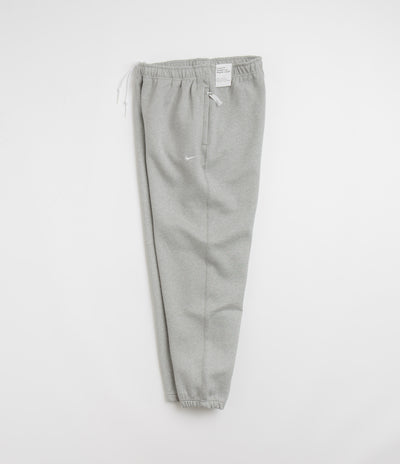 Nike Solo Swoosh Sweatpants in Dark Grey Heather and White