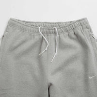 Nike Solo Swoosh Sweatpants in Dark Grey Heather and White thumbnail