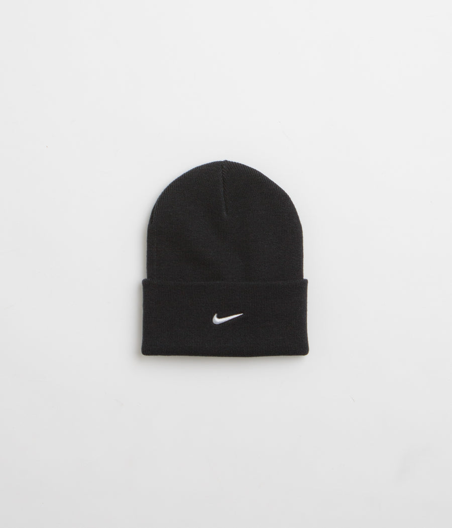 Nike Swoosh Peak Beanie in Black and White