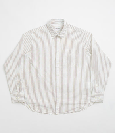 Norse Projects Algot Poplin Stripe Shirt - Ecru Stripe