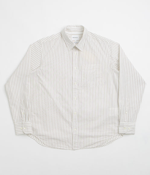 Norse Projects Algot Poplin Stripe Shirt - Ecru Stripe