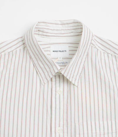 Norse Projects Algot Poplin Stripe Shirt - Ecru Stripe