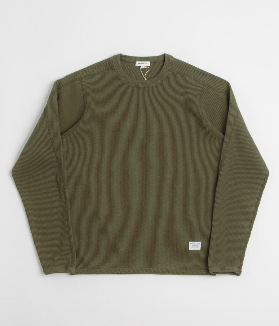 Norse Projects Eske Military Rib Long Sleeve T-Shirt in Olive Night