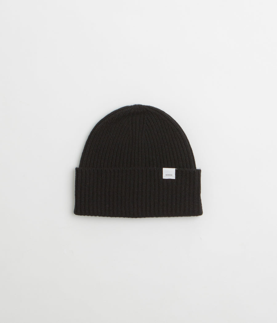 Norse Projects Merino Lambswool Beanie in Black