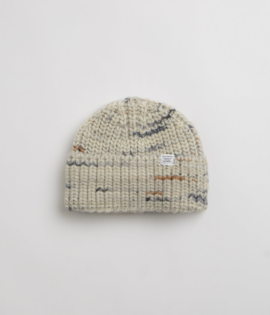 Norse Projects Space Melange Rib Beanie in Light Grey