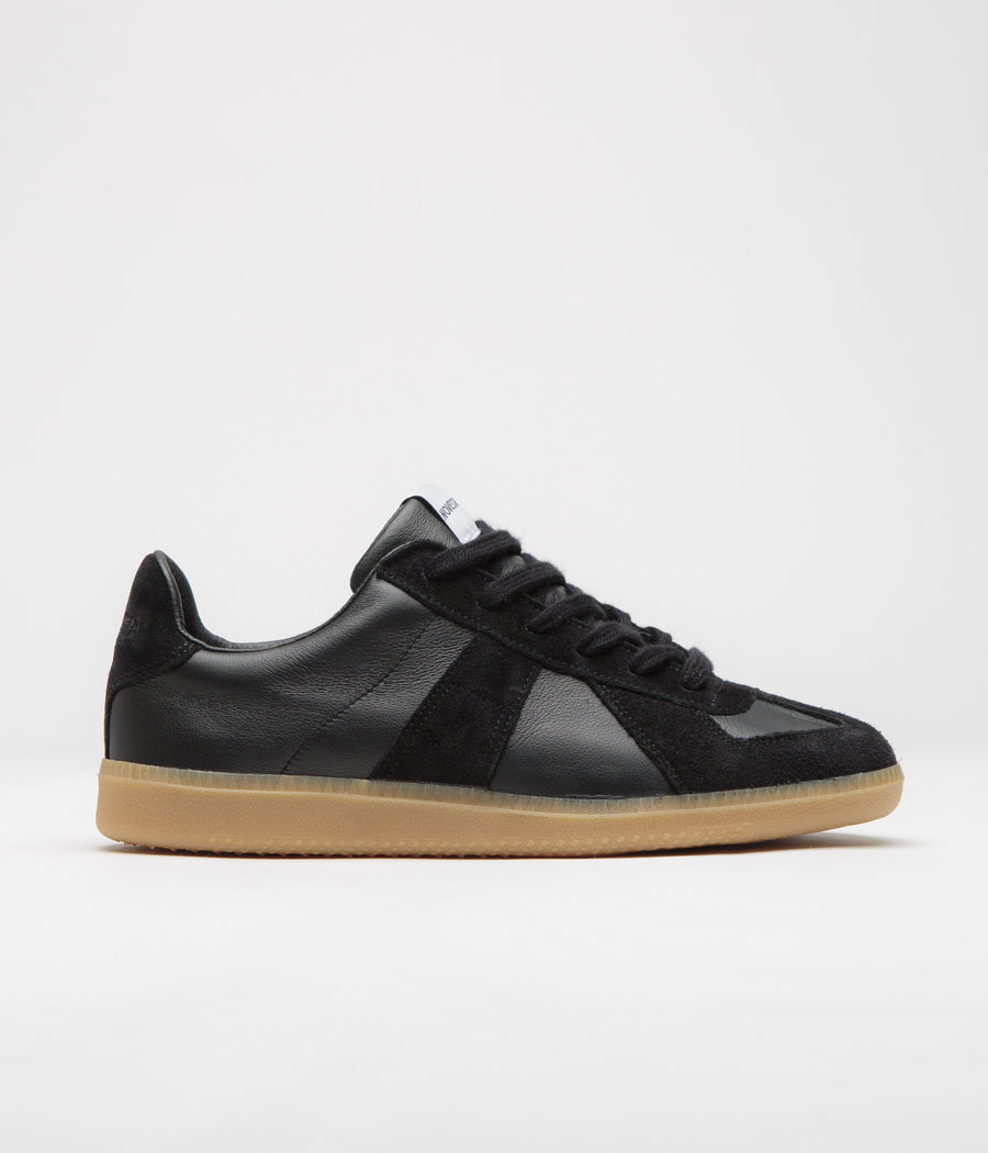 Novesta All Leather German Army Trainer Shoes - Black / Transparent
