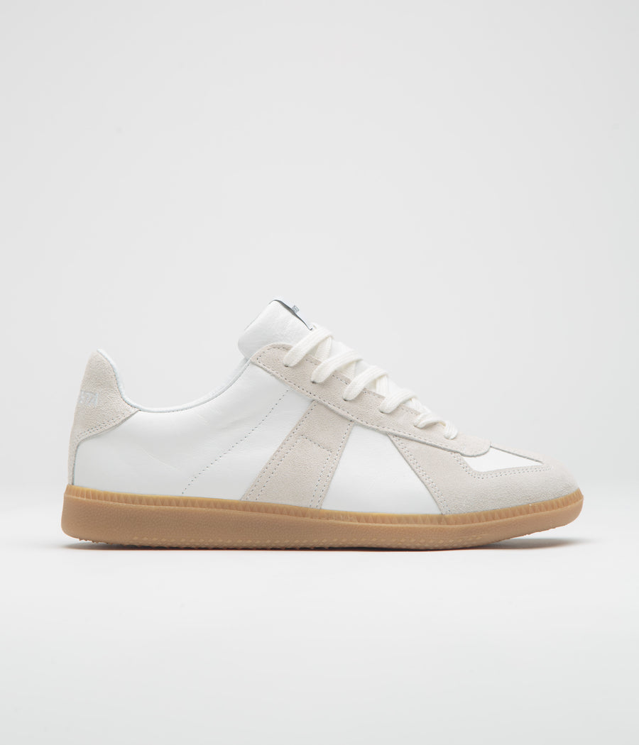 Novesta All Leather German Army Trainer Shoes in White and Transparent