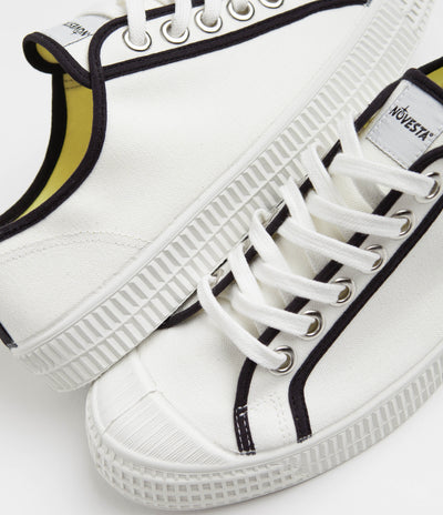 Novesta Star Master Contrast Piping Shoes in 10 White and 60 Black / 110 White