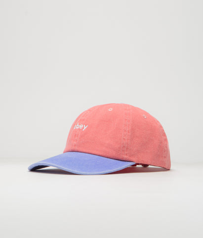 Obey 2 Tone Lowercase Cap - Pigment Coral Multi | flatspot