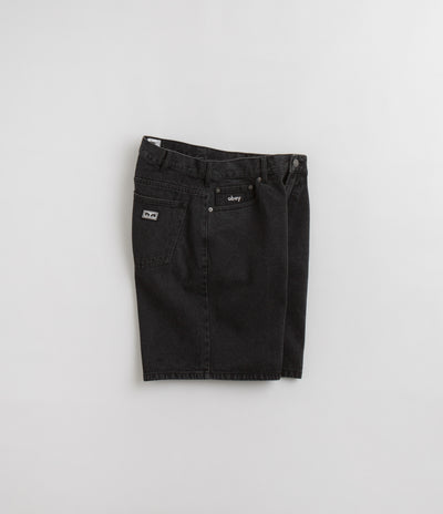 Obey Bigwig Baggy Denim Shorts - Faded Black