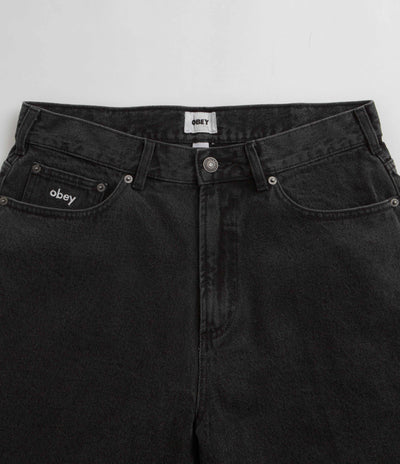 Obey Bigwig Baggy Denim Shorts - Faded Black