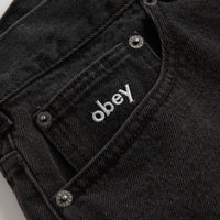 Obey Bigwig Baggy Denim Shorts - Faded Black thumbnail
