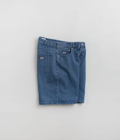 Obey Bigwig Baggy Denim Shorts - Light Indigo