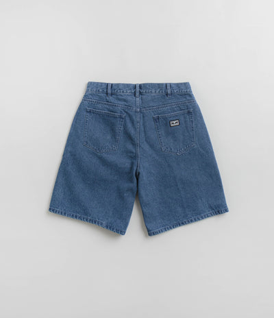 Obey Bigwig Baggy Denim Shorts - Light Indigo