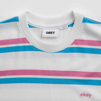 Obey Distance Stripe T-Shirt - White Multi thumbnail