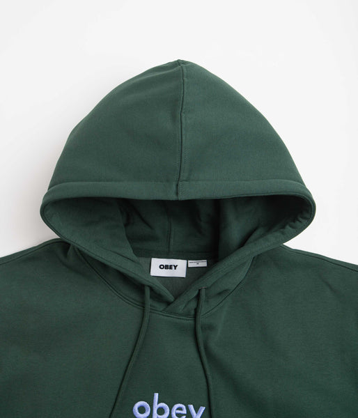 Obey Lowercase Hoodie Dark Cedar Flatspot