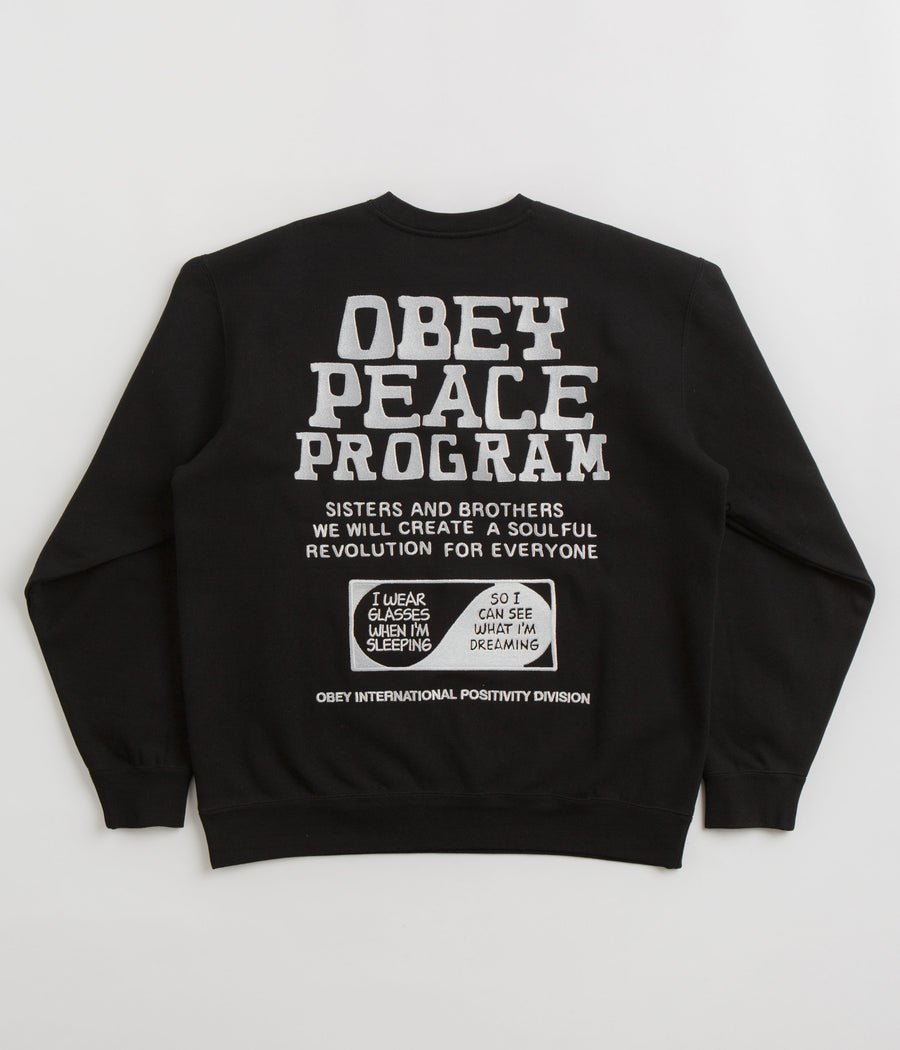 Obey Peace Program Crewneck Sweatshirt - Black