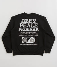 Obey Peace Program Crewneck Sweatshirt in Black