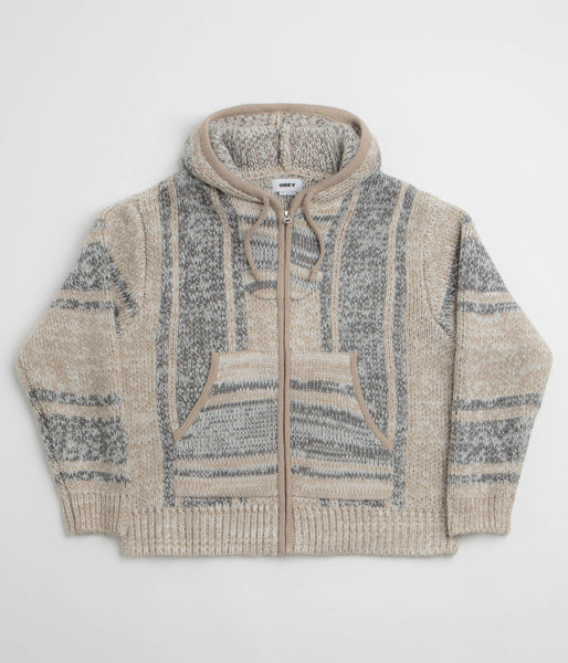 Obey Zip Up Baja Hoodie Natural Multi Flatspot