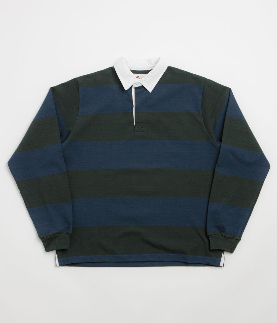 Opensider Classic Rugby Shirt - Blue / Green Wide-Stripe