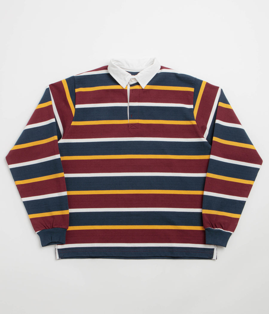 Opensider Classic Rugby Shirt - Burgundy Multi-Stripe