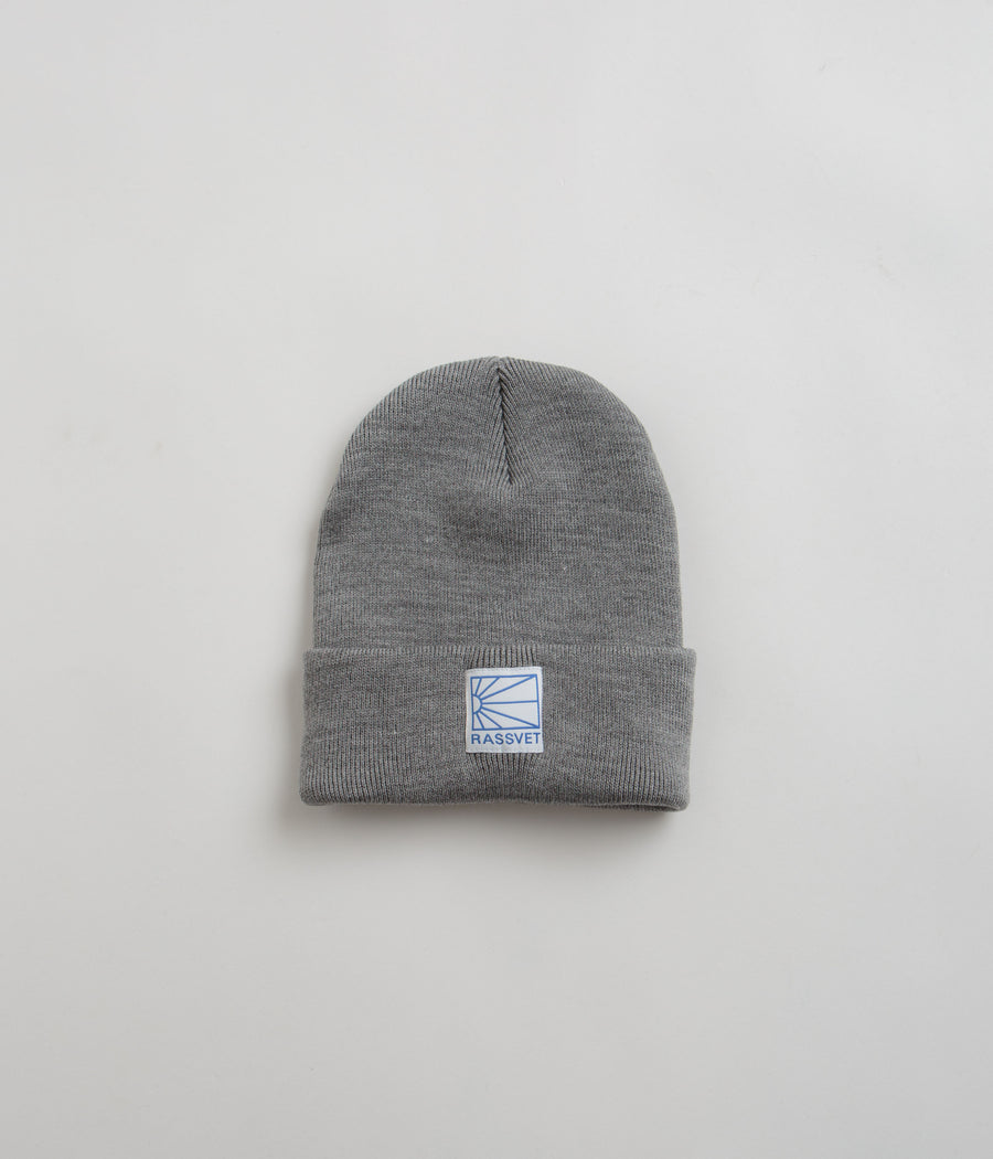 Rassvet Logo Tag Beanie in Light Grey