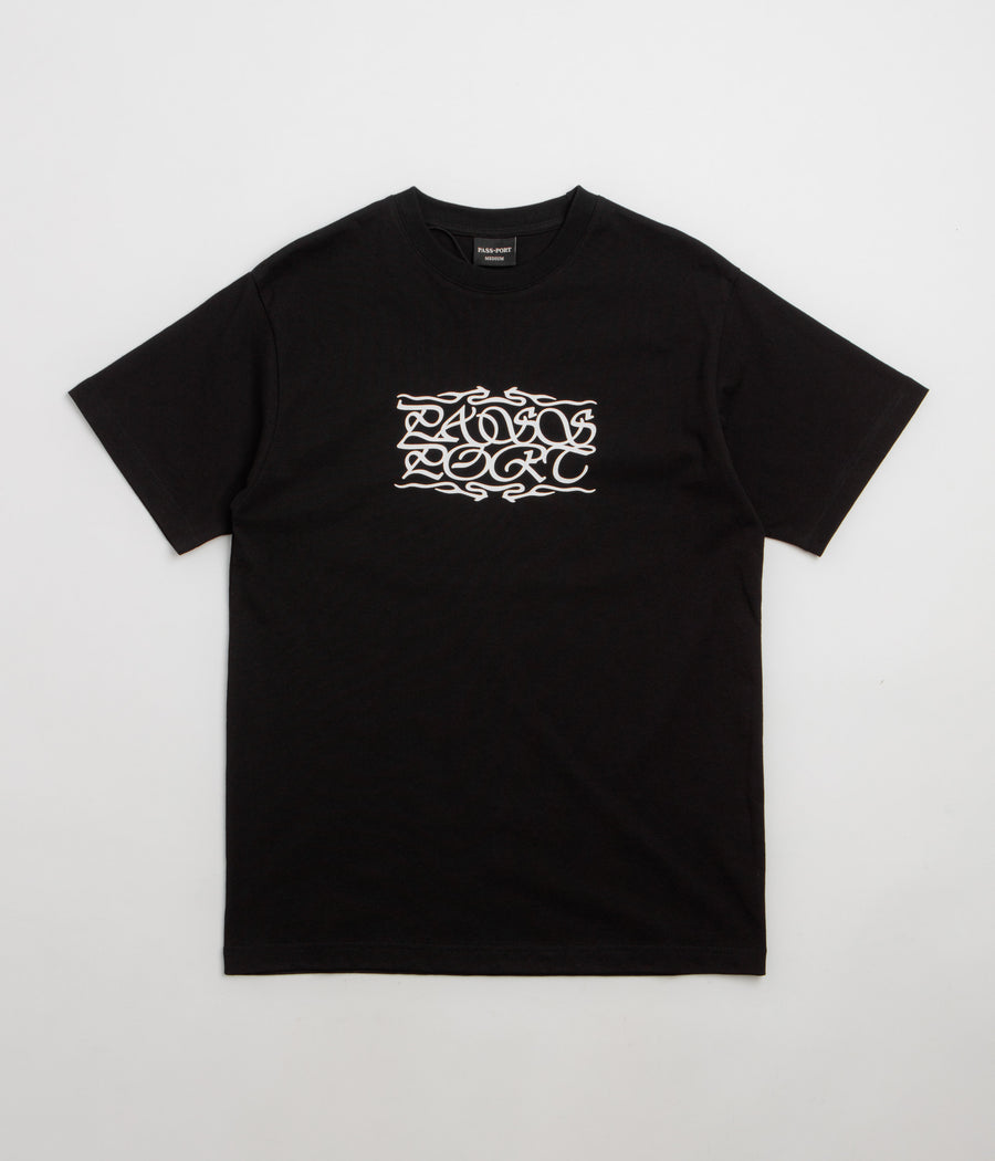 Pass Port Calligraphy T-Shirt - Black