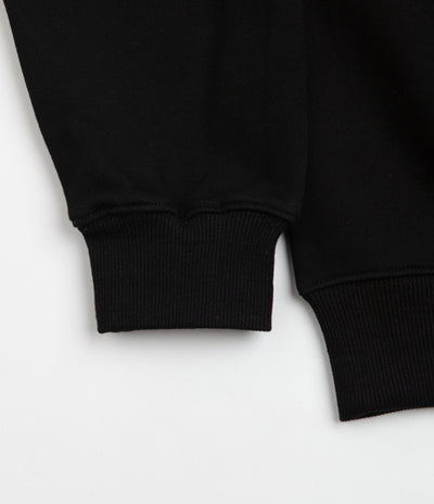 Pass Port Emblem Applique Crewneck Sweatshirt - Black